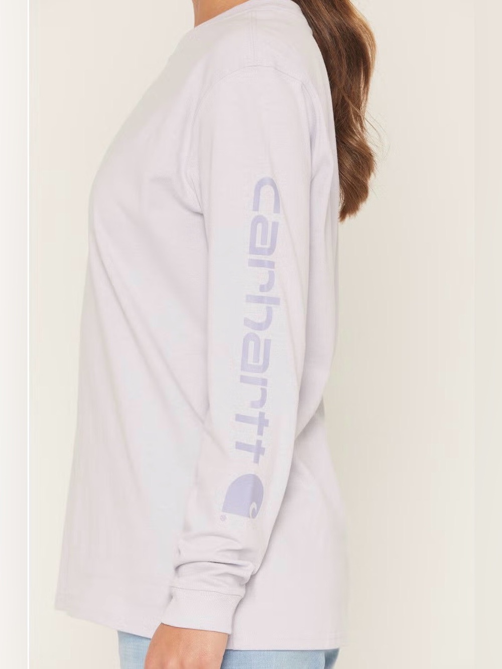 Carhartt Logo Sleeve Graphic Heavyweight Long-Sleeve T-Shirt - Mica/Wisteria